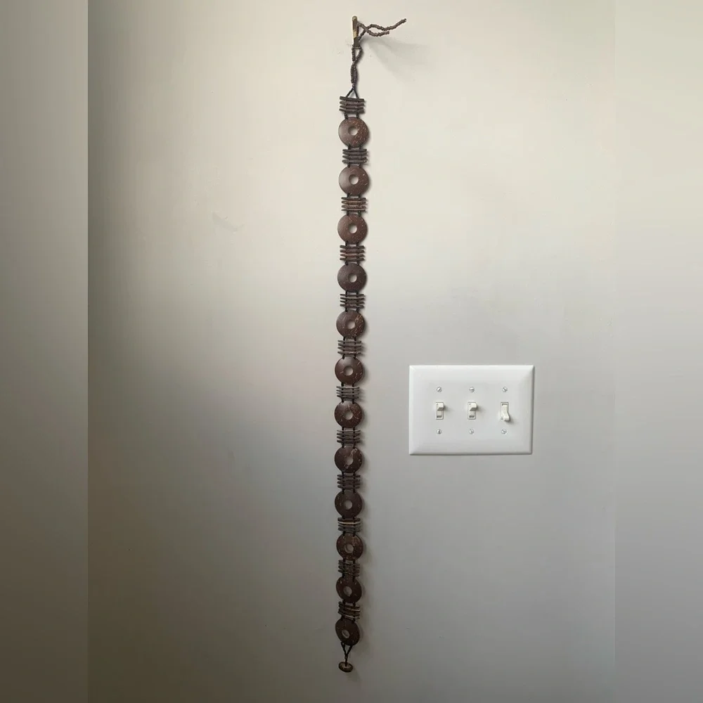 Women’s Brown Coconut Shell Seed Bead Button Belt